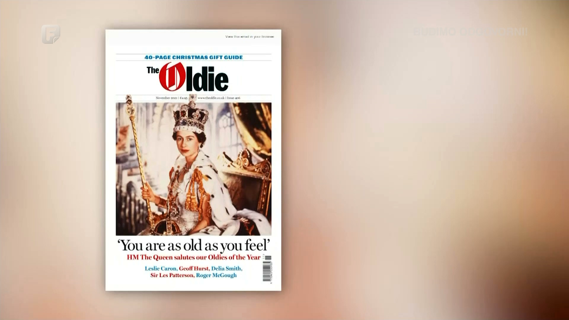 Elizabeta Druga ne osjeća se starom za nagradu časopis "Oldie"